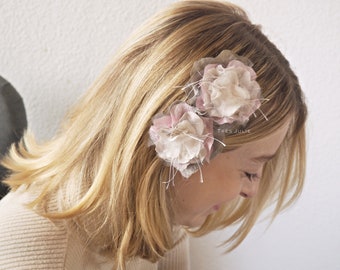 Headpiece, 2 kleine Blumen für die Haare, Hochzeit, Haarblumen, Braut, Haarclip