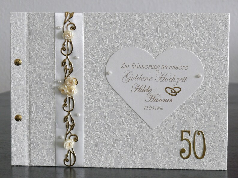 Gästebuch Fotoalbum Goldene Hochzeit chic Perlen Etsy