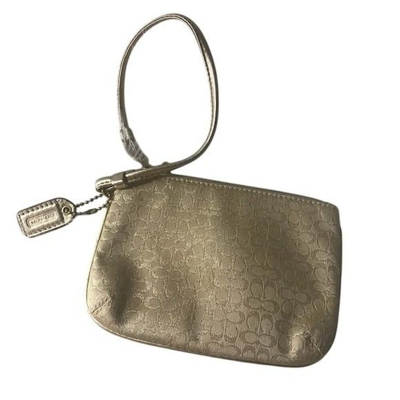 Coach Metallic Gold Signature Wristlet – Classic Y2k/2000s Era 