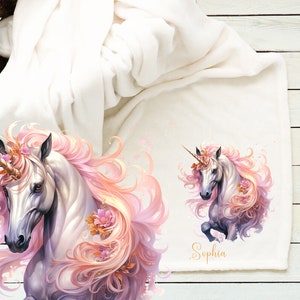 Bügelbild Einhorn optional mit Namen und Geburtstagszahl, Einhorn zum Aufbügeln, wunderschönes Fantasy Einhorn, Bügelbild Geburtstag Bild 6