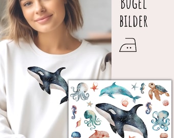 Sea creature iron-on patch, 21 sea creatures for ironing on, SKU 5.000.379