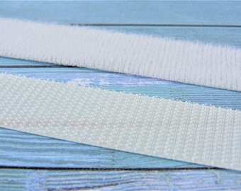 White Hook and Loop Tape 20mm Soft Flat Thin Fastener - Etsy
