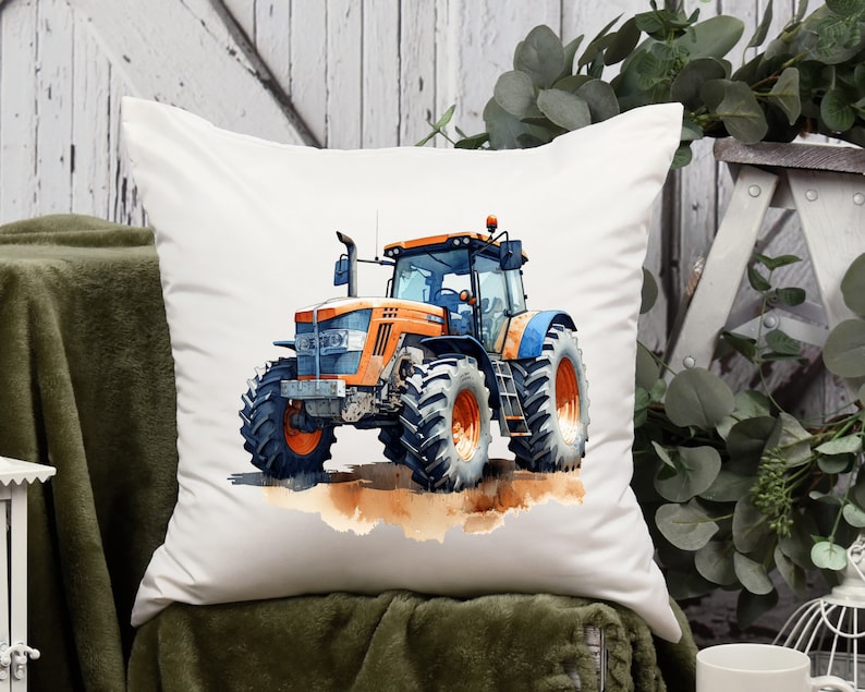 Iron-on picture tractor with name, tractor, iron-on picture name, customizable, individual, iron-on patch, watercolor, farm, agricultural machine image 8