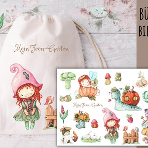 Fairy Garden Iron-On Patches, Cute Fruit Iron-On Patches, Vegetable Garden Iron-On Patches, 18 Iron-On Patches, SKU 5.000.513
