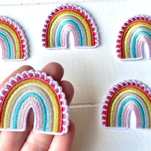 5 rainbows for ironing, rainbow, application, patch, ironing picture, press with rainbow, cheerful, boho, child