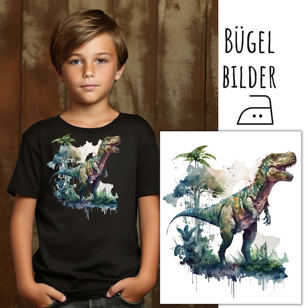 Bügelbild Dinosaurier, Dino zum Aufbügeln, T-Rex, Tyrannosaurus