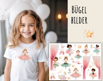 25 iron-on images cute ballerina, ballet dancer to iron on, ballerina on stage, watercolor, cute iron-on patches for little prima ballerinas