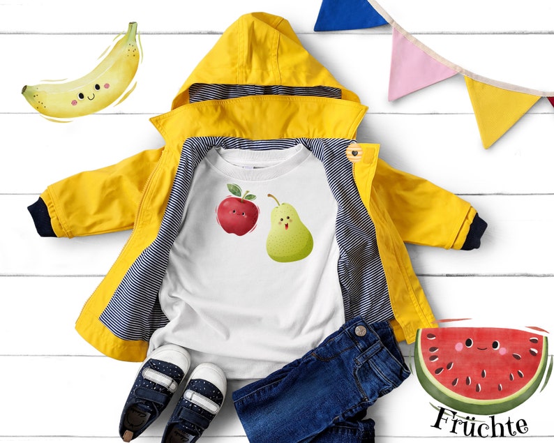 Iron-on patches fruits with face, cute fruit to iron on, apple, banana, melon, lemon, strawberry to iron on, 20 iron-on patches image 8
