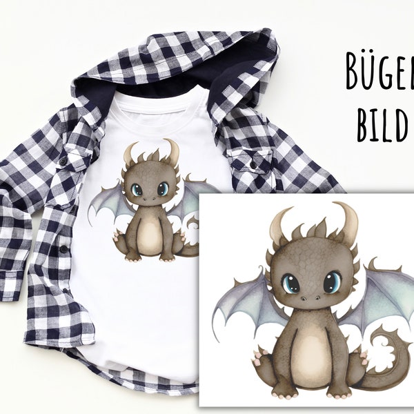 Iron-on pictures of cute dragons, iron-on dragons, iron-on watercolor dragons, iron-on patches for children