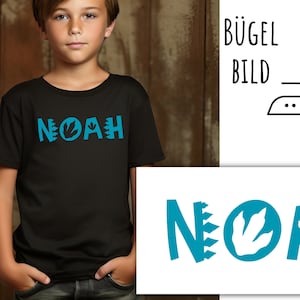 Bügelbild Name, Dino Schrift, Dinosaurier Schrift, Bügelbild Namen, personalisierbar, individuell, Aufbügler, SKU 5.000.404