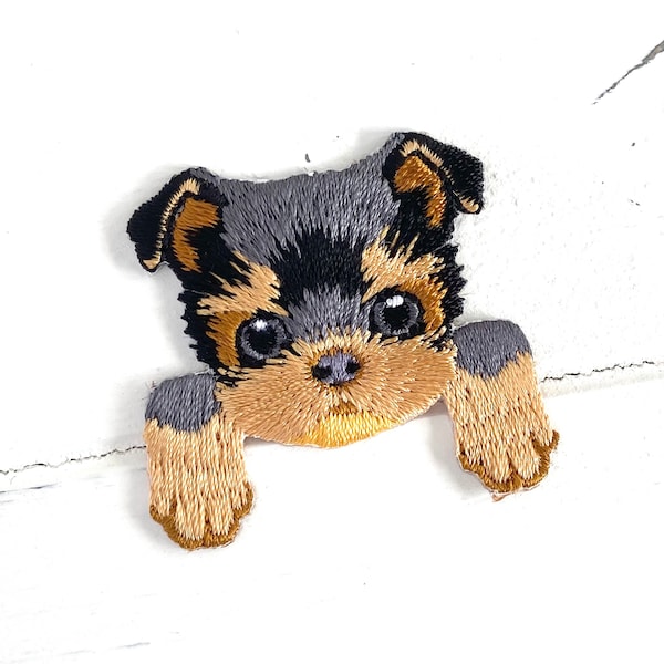 Yorkshire Terrier application for ironing or sewing, Yorki puppy as patch, motif approx. 4 cm tall, dogs, puppies