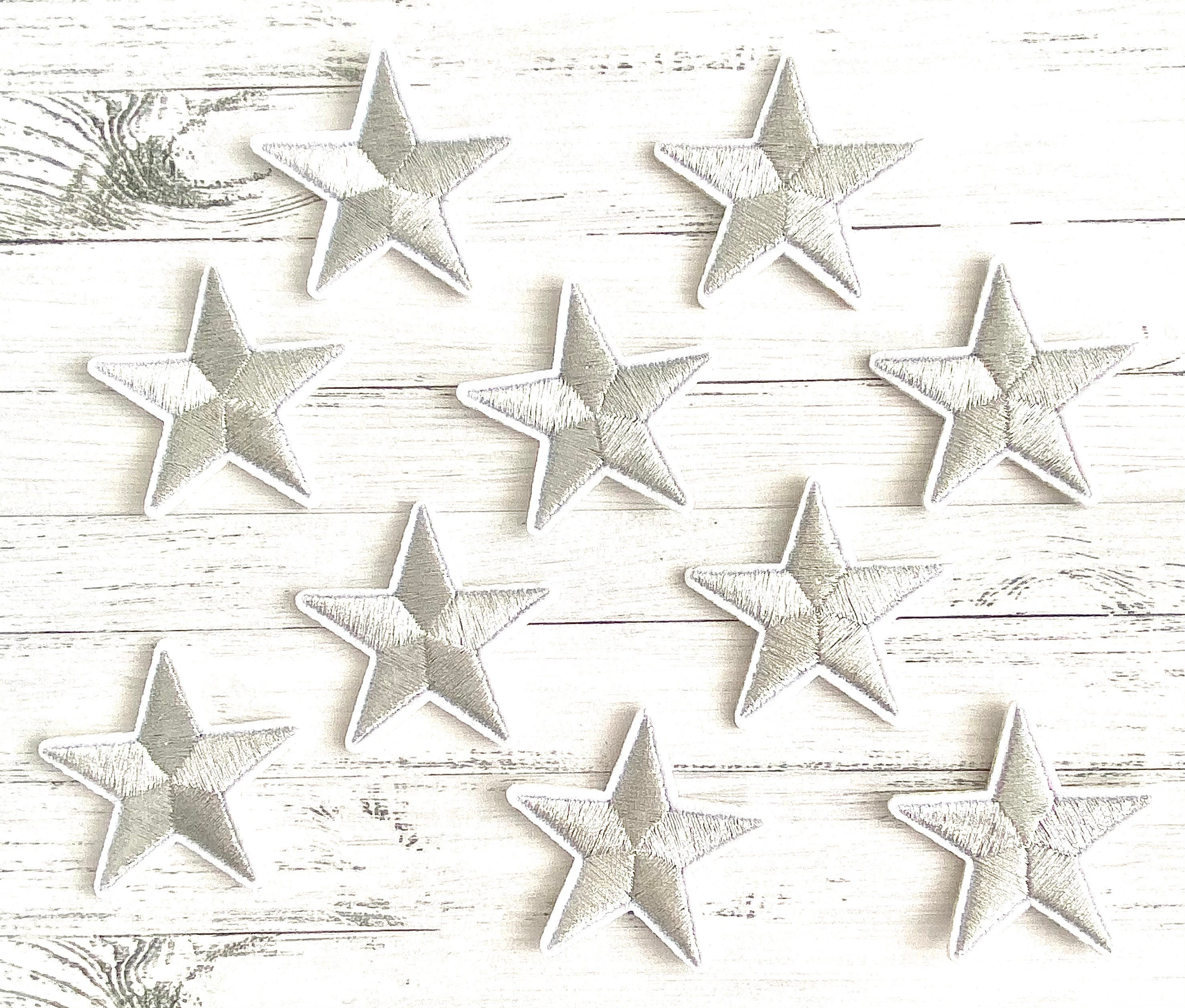 10 silver stars for ironing on star applique iron-on | Etsy
