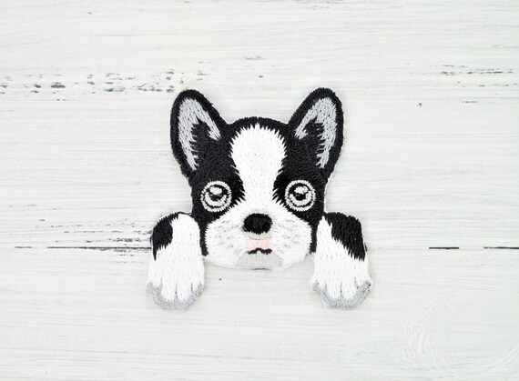 Boston Terrier Zum Aufbugeln Susse Boston Terrier Applikation Etsy