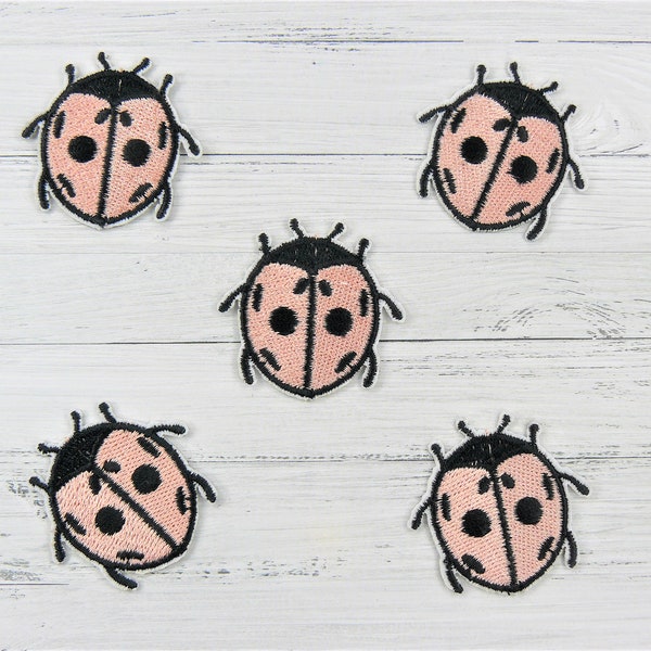 5 ladybug applications, patch, ironing picture, beetle for ironing and sewing