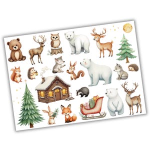 22 x Iron-on Forest Animals Christmas, cute forest animals to iron on, SKU 5.000.150