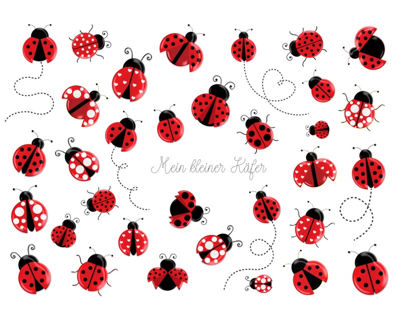 33 thermocollants petits coléoptères, coccinelles à repasser, coléoptères rouges noirs, thermocollants, scarabées porte-bonheur image 2