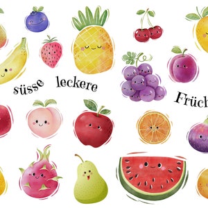 Iron-on patches fruits with face, cute fruit to iron on, apple, banana, melon, lemon, strawberry to iron on, 20 iron-on patches image 2