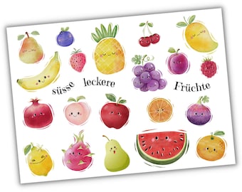 Bügelbilder Früchte mit Gesicht, niedliches Obst zum Aufbügeln, SKU 5.000.515