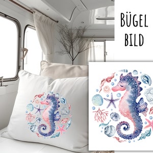 Iron-on image sea creatures, maritime image for ironing on, sea creatures for ironing on, shells, corals, crab, seahorse, SKU 5.000.387