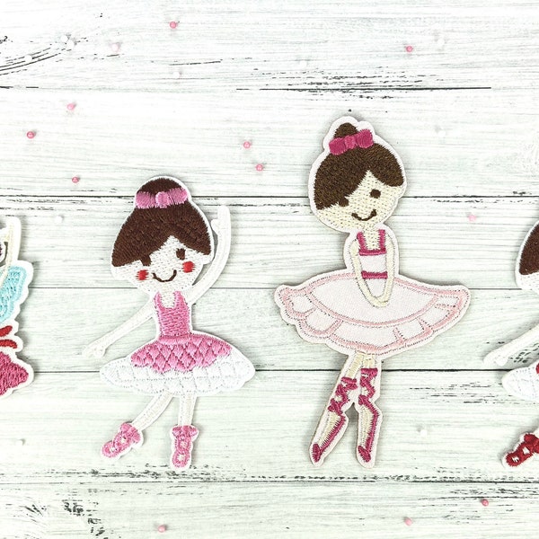 4 ballerinas to iron out, ballerina, girl, dancing girl, application, elf, ballerina, ironing picture, patch, fairy, dance, ballet, red