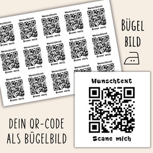 15 iron-on transfers Your QR code, individual iron-on QR code, SKU 5.000.082