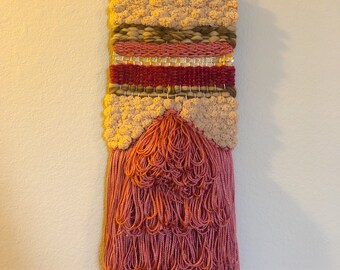 Woven Wall Hanging, Handmade, Loom Weaving, Textile Art, Home Decor, Medium
