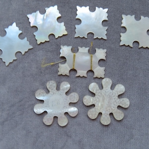 Pick One Option , Antique Mother of Pearl Thread Winders, Two w Monogram EH