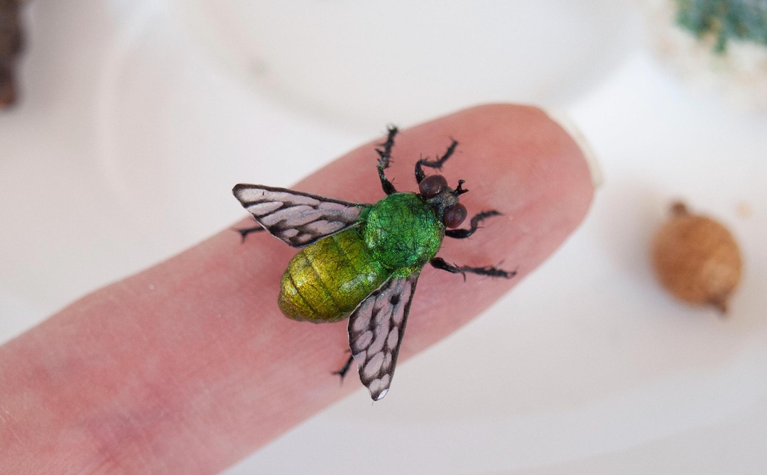 Realistic Fly Insect Miniature Sculpture: Polymer Clay Replica - Etsy