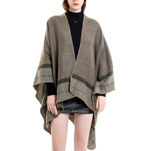 Winter Women's Color Block Shawl Wrap Plus Size Cardigan - Etsy