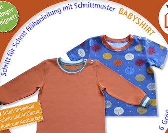 eBook baby shirt sewing instructions pattern 62-92