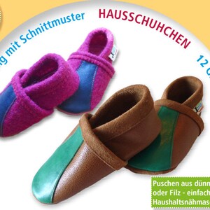eBook children's shoes sizes 14-25 leather slippers slippers with sewing pattern