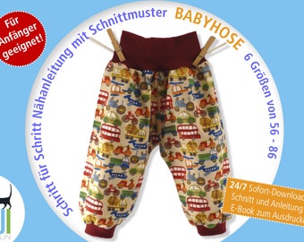 Libro electrónico de pantalones para bebé en 6 tallas: patrones de costura e instrucciones de costura.
