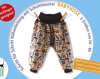 eBook Instructions de couture pantalon bébé + patron 56-86