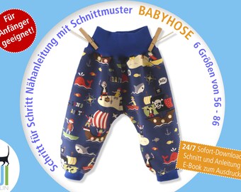 eBook Baby-Hose Nähanleitung + Schnittmuster 56–86