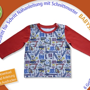 eBook baby shirt sewing instructions pattern 62-92