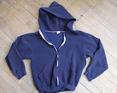 Vintage 1980s Russell Athletics navy blue zip up jacket hoodie size small