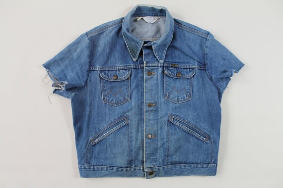 vintage 1970s Maverick denim vest jacket sanforize