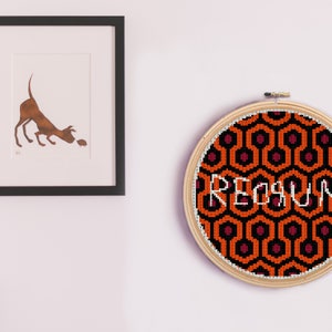 Redrum Cross Stitch Pattern PDF téléchargeable Stephen King The Shining Horror Movie Decor DIY Embroidery Overlook Hotel Art image 5