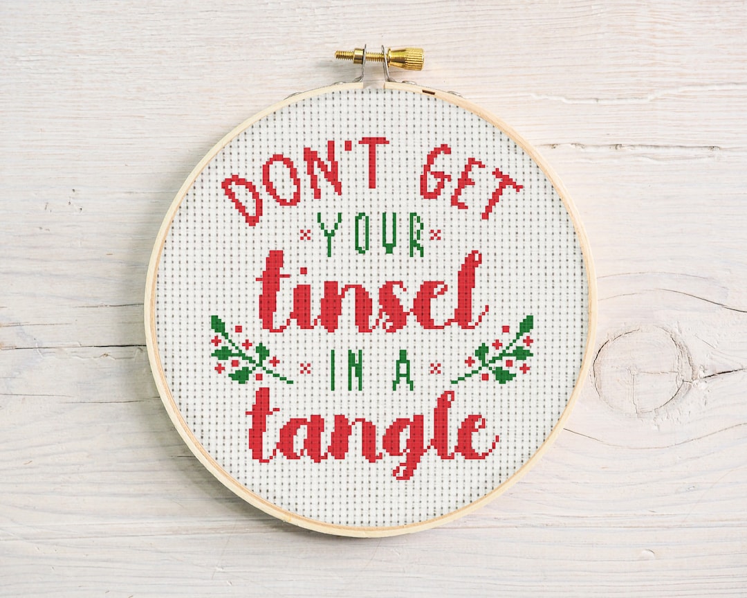 Don't Get Your Tinsel in a Tangle Cross Stitch Pattern Etsy