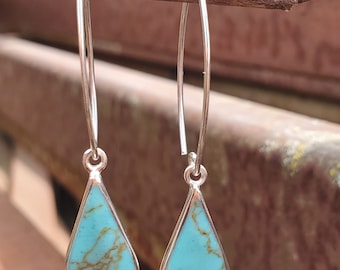 Peace: Turquoise Dangle and Drop Earrings, Jewelry for Western Wear, Silver Western Jewelry, Sterling Silver Jewelry, Cowgirl Jewelry