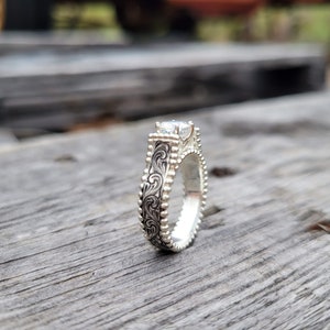 The Taylor: Western Engagement Ring, Cowgirl wedding rings, sterling silver engagement ring, Unique Handmade Engagement Ring