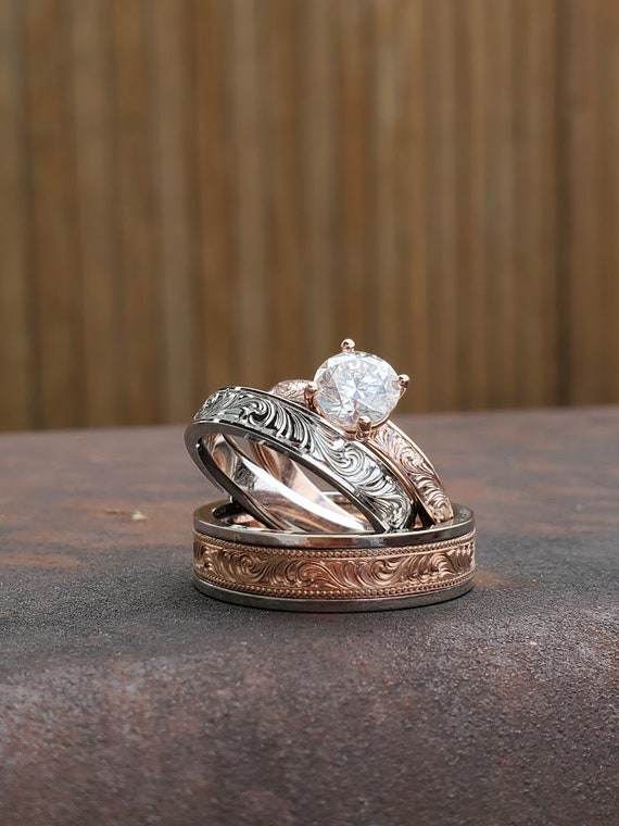 10k white gold wedding ring sets discount