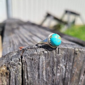 Sterling Silver Ring with Turquoise, Gift for Her, Western Jewelry, Western Women&#39;s Ring, Cowgirl Ring, Western Turquoise Ring, Handmade