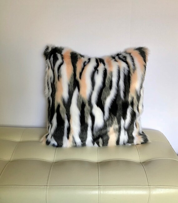 Lux faux fur himalaya pink frost pillow Lux faux fur himalaya pink frost pillow