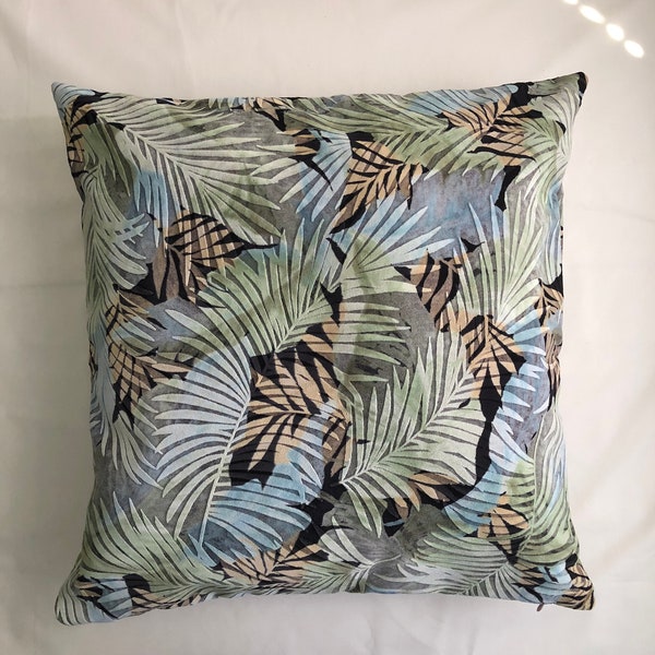 Soft High-end Velvet palm leaves Printing Pillow Cover,Made To Order.