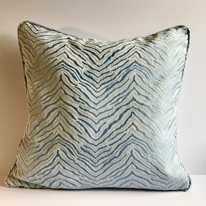 Wavy design chenille jacquard pillow cover, Made To Order.