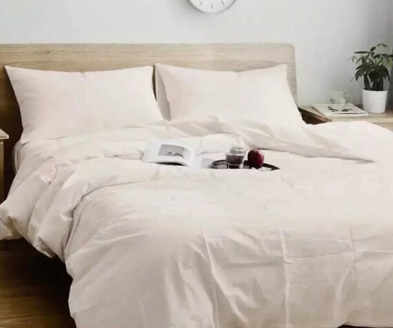 Duvet Cover100 Natural Stonewashed Cotton Cozy Off White Etsy