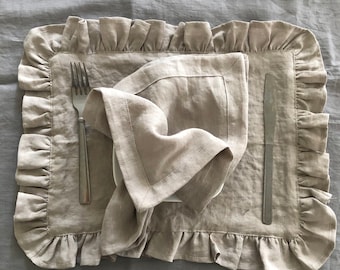 Linen Napkins, 100% natural Stonewashed  linen  napkins ,custom size, Made To Order