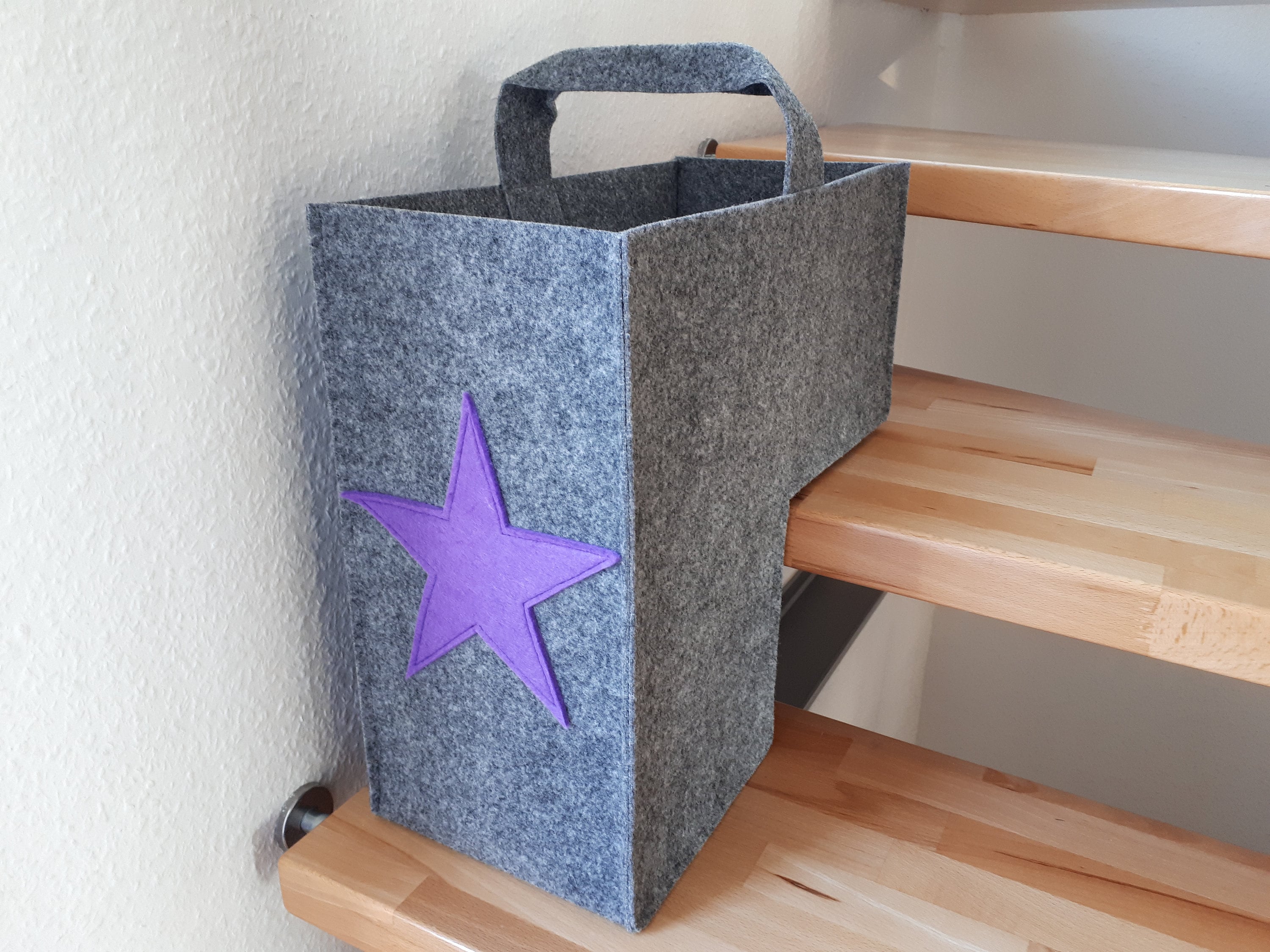 Stair Basket Stronrive Treppenkorb Mit Griffen, Filz Stufenkorb Faltbarer Aufbewahrungskorb Für Treppen Modern Filz Aufbewahrungskorb, Treppen Aufbewahrung Organizer Für Zuhause Und Büro Aufbewahrungskorb Beige