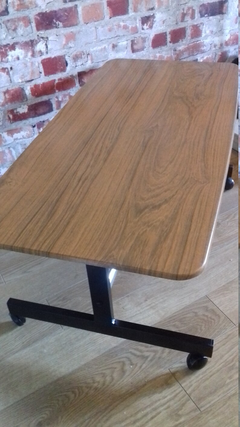 Vintage 1970 Coffee Table Teak Formica Mid Century Fully Etsy